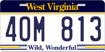 WV license plate 4OM813
