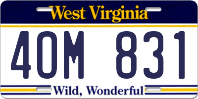 WV license plate 4OM831