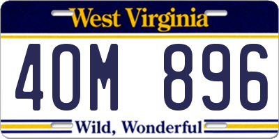 WV license plate 4OM896