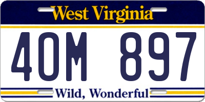 WV license plate 4OM897