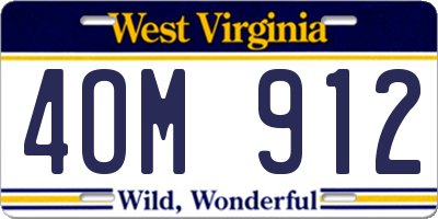 WV license plate 4OM912