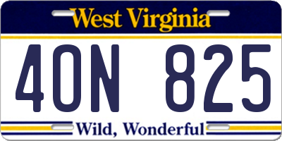 WV license plate 4ON825