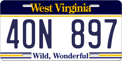 WV license plate 4ON897