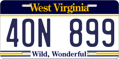 WV license plate 4ON899