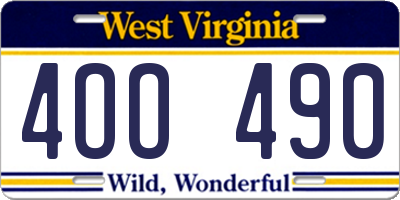 WV license plate 4OO490
