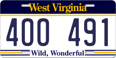 WV license plate 4OO491