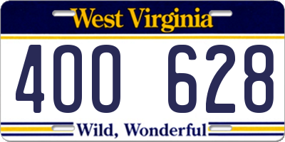 WV license plate 4OO628