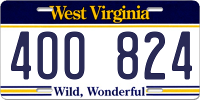 WV license plate 4OO824