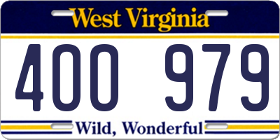 WV license plate 4OO979