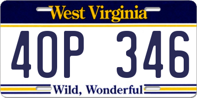 WV license plate 4OP346