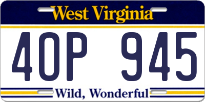 WV license plate 4OP945