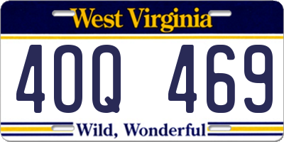 WV license plate 4OQ469