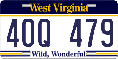 WV license plate 4OQ479