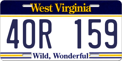 WV license plate 4OR159