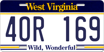 WV license plate 4OR169