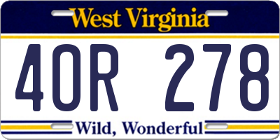 WV license plate 4OR278