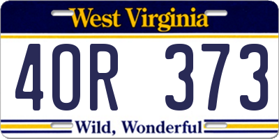 WV license plate 4OR373