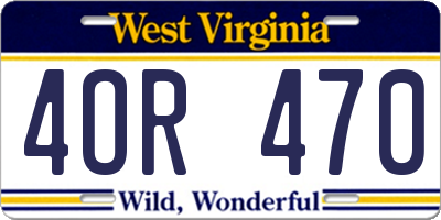 WV license plate 4OR470