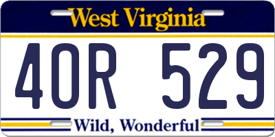 WV license plate 4OR529