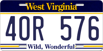 WV license plate 4OR576