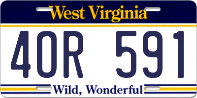 WV license plate 4OR591