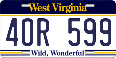 WV license plate 4OR599