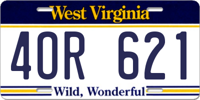 WV license plate 4OR621