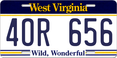 WV license plate 4OR656