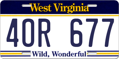 WV license plate 4OR677