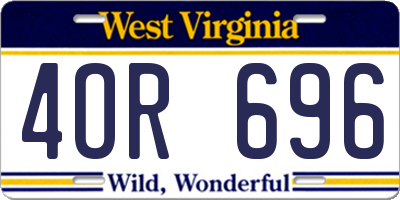 WV license plate 4OR696