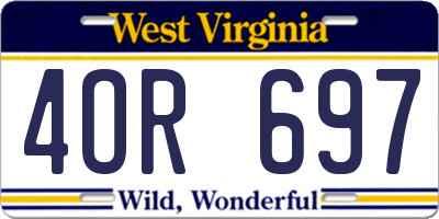 WV license plate 4OR697