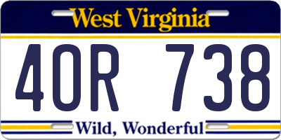 WV license plate 4OR738