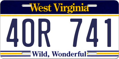 WV license plate 4OR741