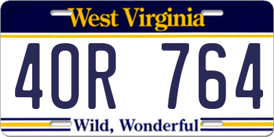 WV license plate 4OR764