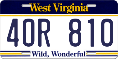WV license plate 4OR810