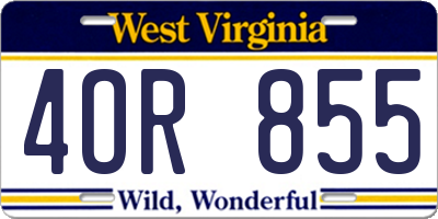 WV license plate 4OR855