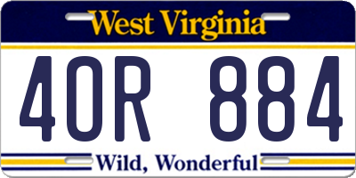 WV license plate 4OR884