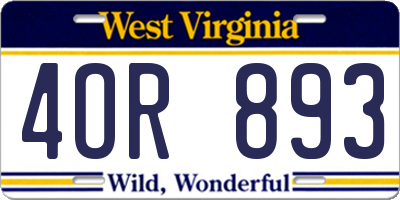 WV license plate 4OR893
