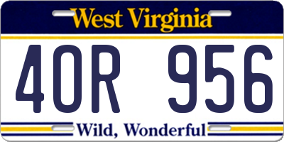 WV license plate 4OR956