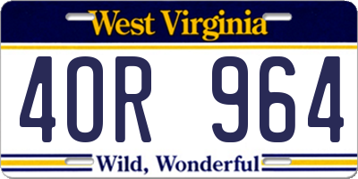WV license plate 4OR964