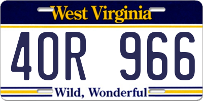 WV license plate 4OR966