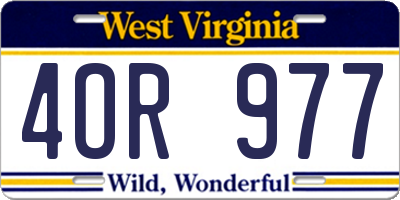 WV license plate 4OR977