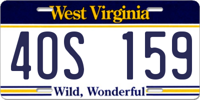WV license plate 4OS159