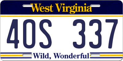 WV license plate 4OS337