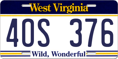 WV license plate 4OS376