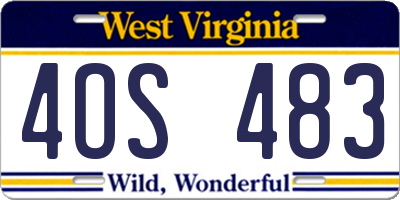 WV license plate 4OS483
