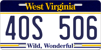 WV license plate 4OS506