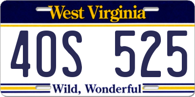 WV license plate 4OS525