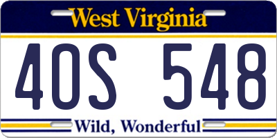 WV license plate 4OS548