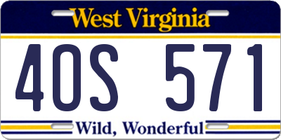 WV license plate 4OS571